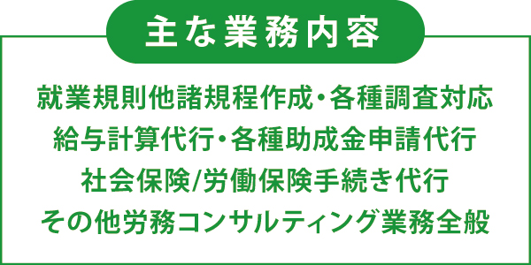 主な業務内容 主な業務内容